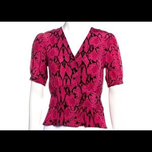 BA&SH
Snakeskin print V-Neck Peplum Top